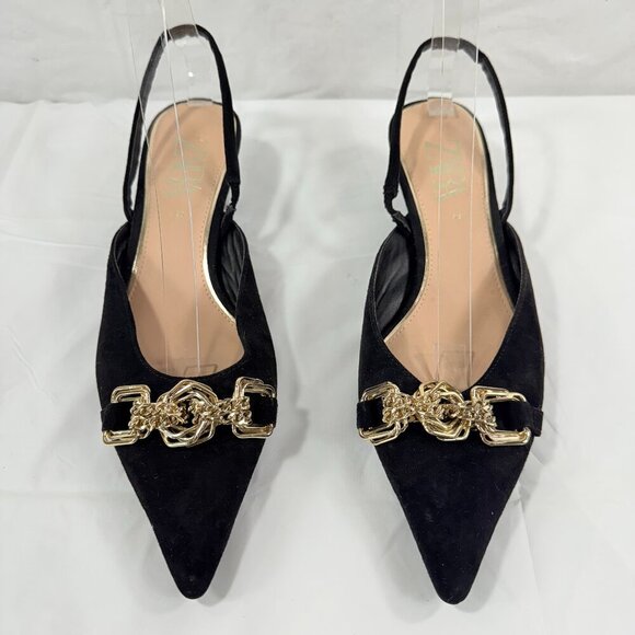 Black zara small heel perfect for a chic office look, Size 9.5 - Picture 1 of 15